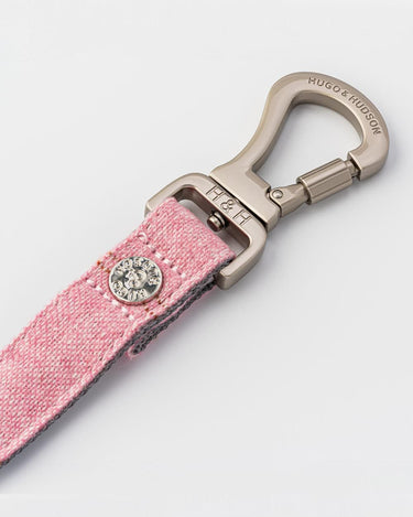 Tweed Dog Lead - Pink Checked Hook