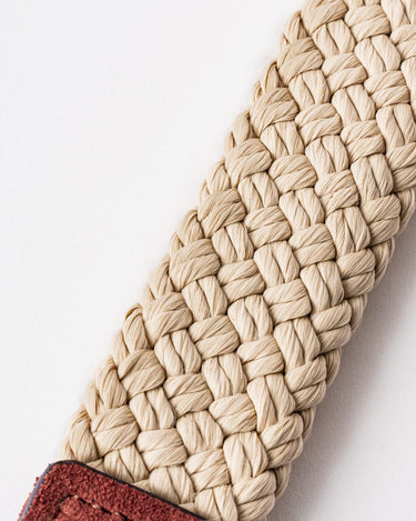 Flat Rope and Leather Dog Lead - Brown Pattern