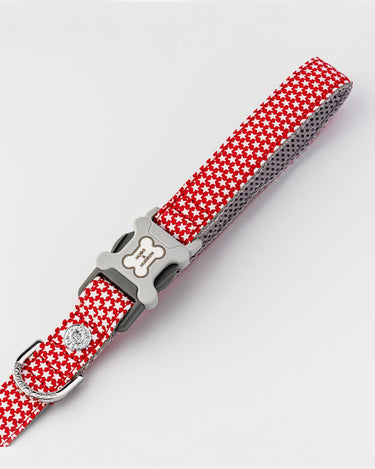 Fabric Dog Lead - Red Star Buckle