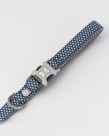 Fabric Dog Lead - Navy Star Buckle