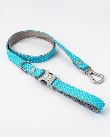 Fabric Dog Lead - Turquoise Star