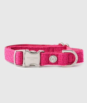 Pink Luxury Tweed Dog Collar