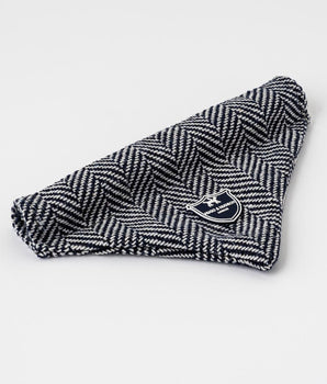 Tweed Dog Bandana - Navy Herringbone