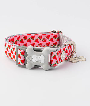 Pink Watermelon Fabric Dog Collar