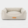 Sand Herringbone Luxury Dog Bed