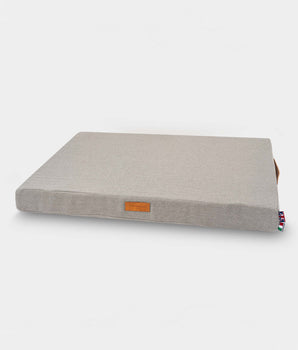 Grey Herringbone Foam Mattress Dog Bed