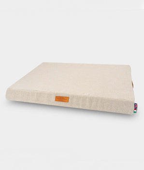 Sand Herringbone Foam Mattress Dog Bed