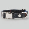 Grey Checked Herringbone Tweed Dog Collar