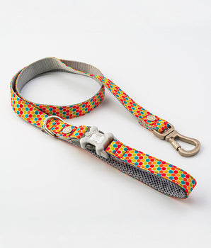 Geometric Multi-colour Fabric Dog Lead