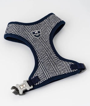 Tweed Dog Harness - Navy Herringbone