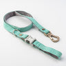 Tweed Dog Lead - Aqua Herringbone