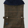 Dark Green Checked Herringbone Tweed Dog Jacket Back