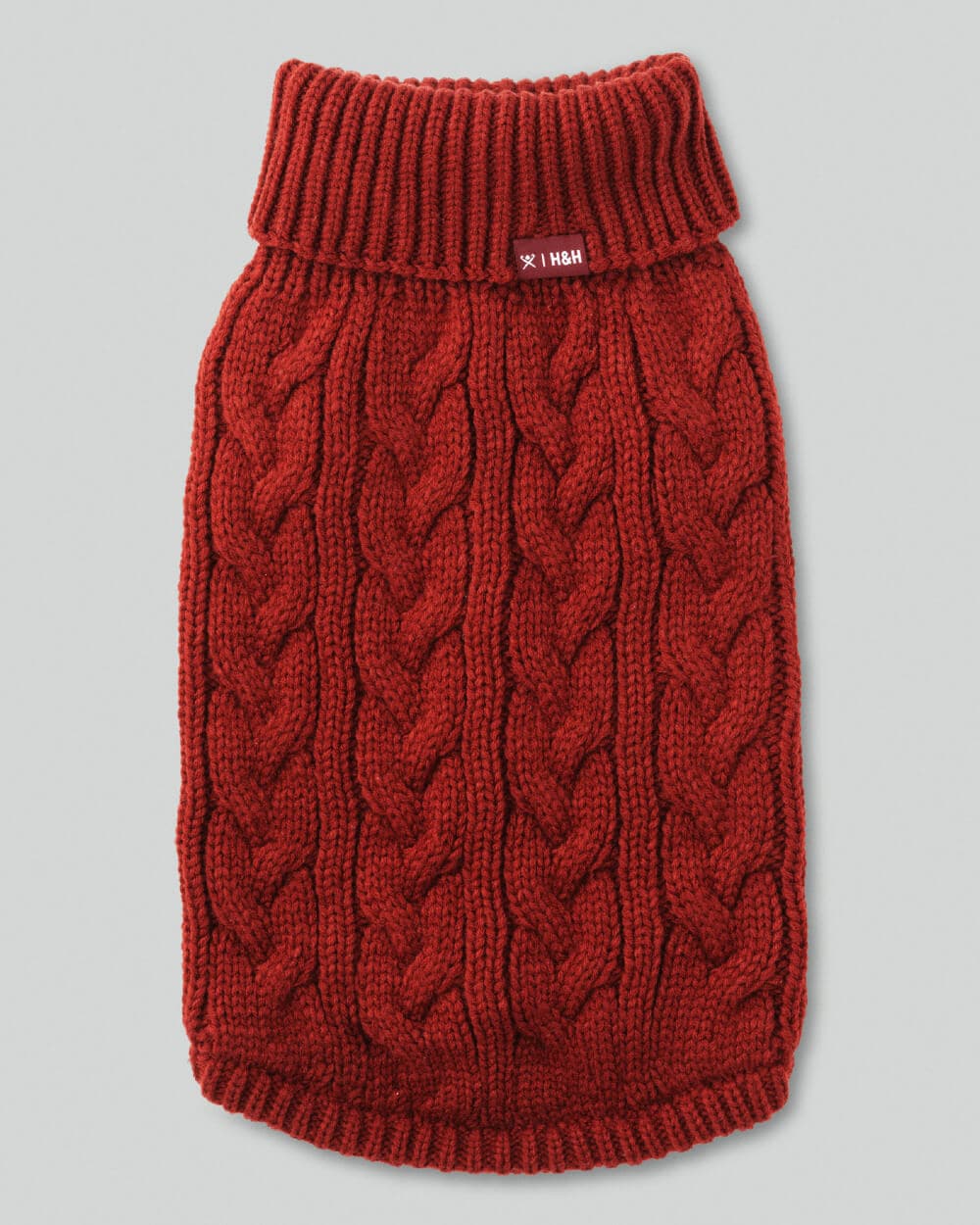 Cable Knit Pullover Dog Jumper Brick