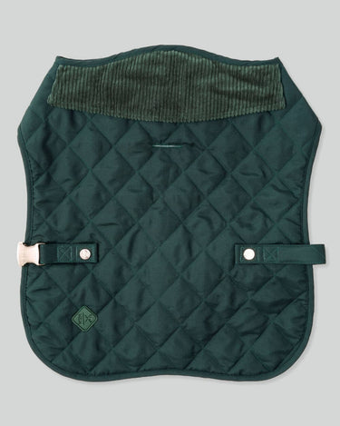 Forest Green Quilted Dog Jacket Back
