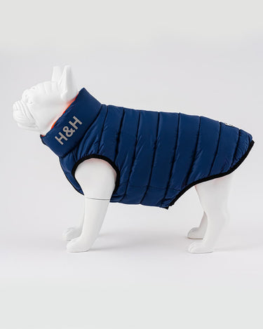 Reversible Dog Puffer Jacket - Orange and Navy Reverse