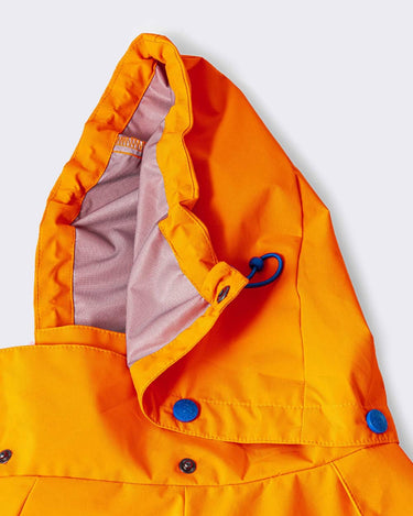 Reflective Hooded Dog Overalls - Neon Orange Removable Hood