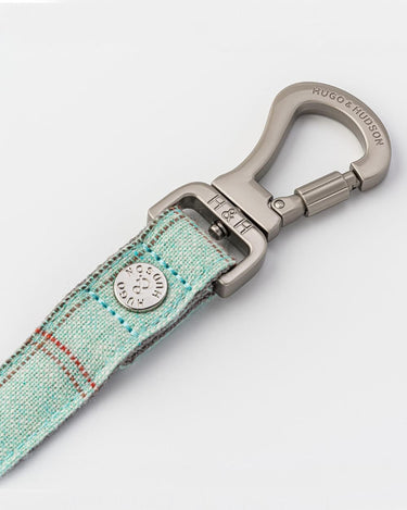 Tweed Dog Lead - Aqua Checked Hook