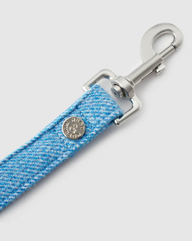 Blue Luxury Tweed Dog Lead Hook