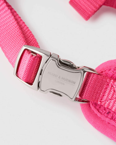 Pink Luxury Tweed Dog Harness Buckle