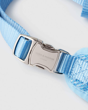 Blue Luxury Tweed Dog Harness Buckle