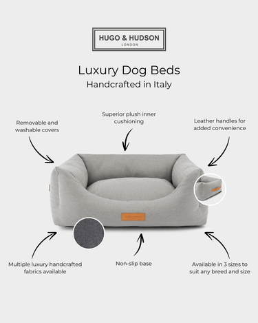 Grey Herringbone Luxury Dog Bed Key Features