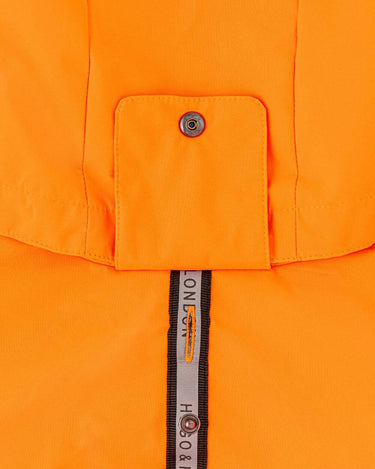 Reflective Hooded Dog Overalls - Neon Orange Lead Hole