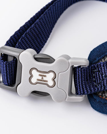 Tweed Dog Harness - Grey Checked Herringbone Adjustable Clip