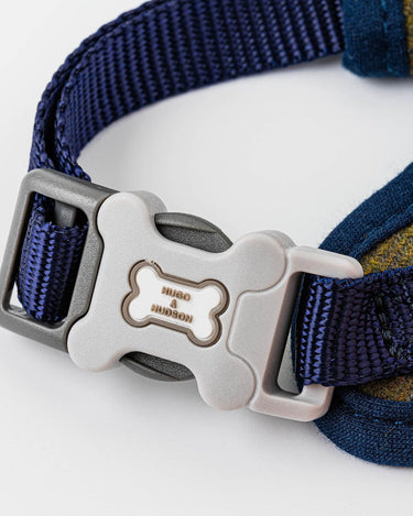 Tweed Dog Harness - Dark Green Checked Adjustable Clip