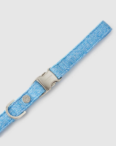 Blue Luxury Tweed Dog Lead Clip in Handle