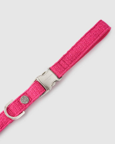 Pink Luxury Tweed Dog Lead Clip in Handle
