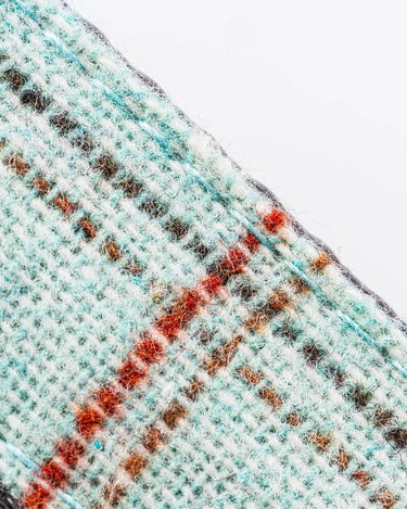 Tweed Metal Buckle Dog Collar - Aqua Checked Pattern