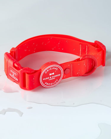 Waterproof Dog Collar - Red Water Drops