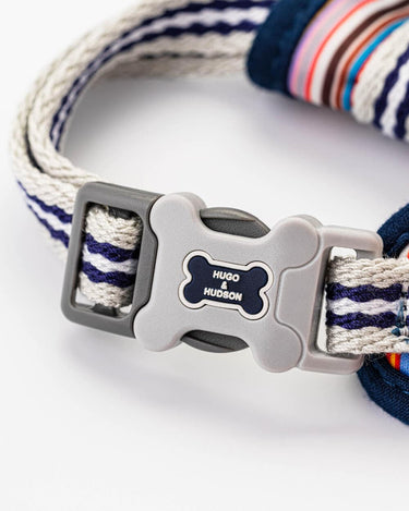 Fabric Dog Harness - Striped Multi-colour Clip