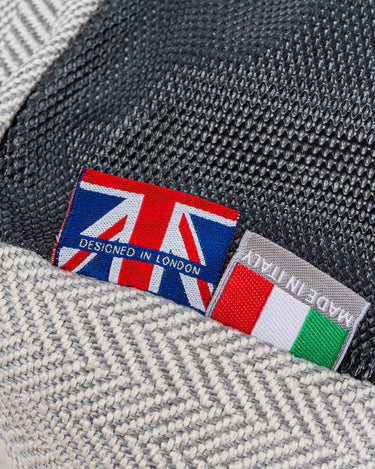 Grey Herringbone Luxury Dog Bed Made in Italy