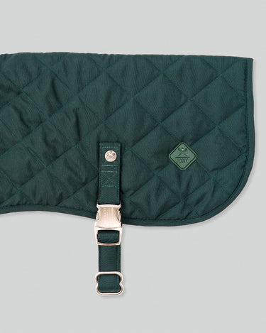 Forest Green Quilted Dog Jacket Branding