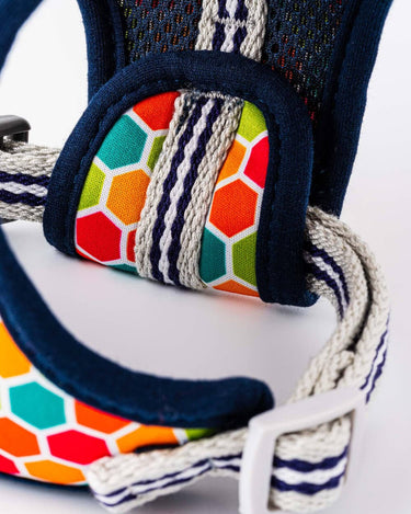 Fabric Dog Harness - Geometric Multi-colour Adjustment