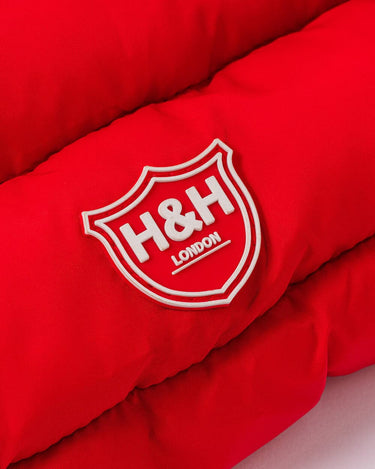 Reversible Dog Puffer Jacket - Red and Navy Branding
