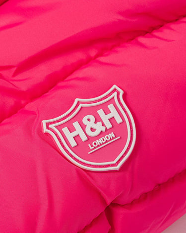 Reversible Dog Puffer Jacket - Pink and Grey Branding