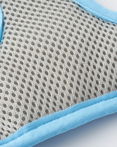 Blue Luxury Tweed Dog Harness Mesh Backing