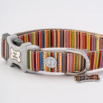 Fabric Dog Collar - Striped Multi-color