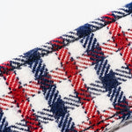 Fabric Dog Collar - Checkered Navy and Red
