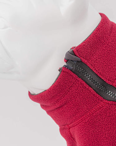 Cosy Warm Fleece Dog Jacket - Burgundy Collar