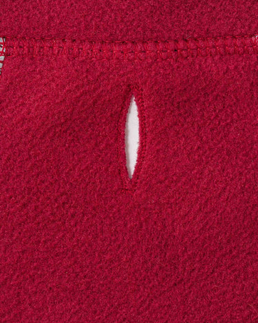 Cosy Warm Fleece Dog Jacket - Burgundy Lead Hole