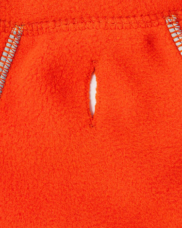 Cosy Warm Fleece Dog Jacket - Orange Lead Hole