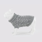 Cable Knit Dog Sweater - Grey