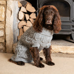 Cable Knit Dog Sweater - Grey
