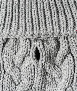 close up of knitted dog jumper