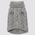Cable Knit Dog Sweater - Grey