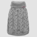Cable Knit Dog Sweater - Grey