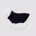 Cable Knit Dog Sweater - Navy